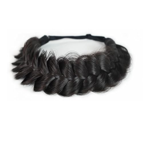 TOECWEGR Extensions Haarband Haarreifen Zopf Geflochten Classic Chunky Wide Plaited Wedding Fluffy Braids Wig Women Girl Beauty Accessory (B-Typ6) von TOECWEGR