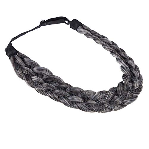 TOECWEGR Haarband Geflochten 5 Stränge Braids Haargummi Klassisches klobiges Elastisches synthetisches Stirnband Damen Beauty Accessoires (FünfstranggeflechtB010) von TOECWEGR