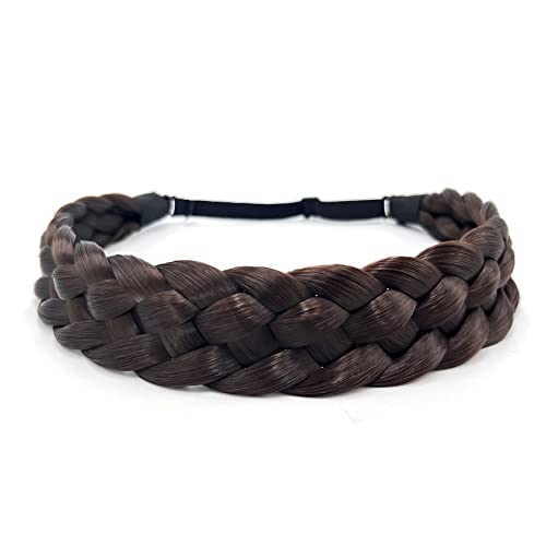 TOECWEGR Haarband Geflochten 5 Stränge Braids Haargummi Klassisches klobiges Elastisches synthetisches Stirnband Damen Beauty Accessoires (FünfstranggeflechtB011) von TOECWEGR