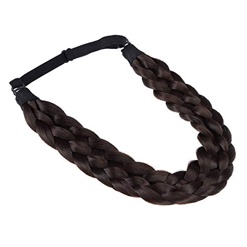 TOECWEGR Haarband Geflochten 5 Stränge Braids Haargummi Klassisches klobiges Elastisches synthetisches Stirnband Damen Beauty Accessoires (FünfstranggeflechtB012) von TOECWEGR