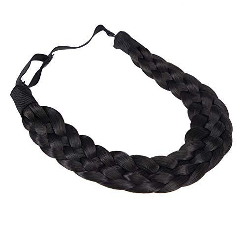 TOECWEGR Haarband Geflochten 5 Stränge Braids Haargummi Klassisches klobiges Elastisches synthetisches Stirnband Damen Beauty Accessoires (FünfstranggeflechtB02) von TOECWEGR