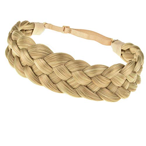 TOECWEGR Haarband Geflochten 5 Stränge Braids Haargummi Klassisches klobiges Elastisches synthetisches Stirnband Damen Beauty Accessoires (FünfstranggeflechtB09) von TOECWEGR