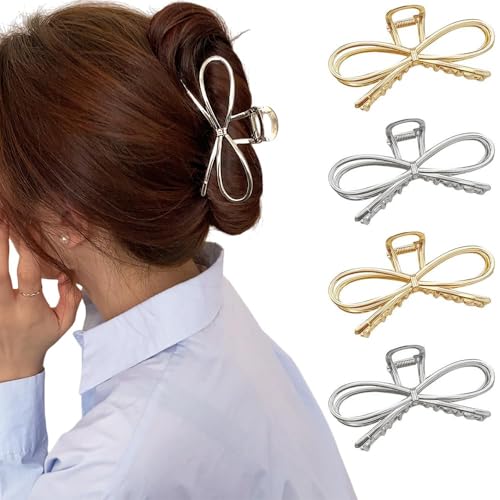TOEECY Schleife Haarklammer Set Metallisch Haarspangen Elegante Haargreifer Starke Haarkrallen Damen Mädchen Haarschmuck von TOEECY