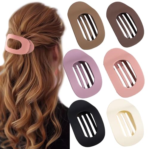 TOEECY 6 Stück Haarklammern für Damen Haarklammer Flache Flat Claw Clip Rutschfestes Haarspangen Haar Halt Haarschmuck für Frauen Mädchen Dickes Dünnes Haar Styling Hair Clip （B） von TOEECY