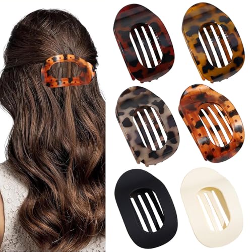 TOEECY 6 Stück Haarklammern für Damen Haarklammer Flache Flat Claw Clip Rutschfestes Haarspangen Haar Halt Haarschmuck für Frauen Mädchen Dickes Dünnes Haar Styling Hair Clip（A） von TOEECY