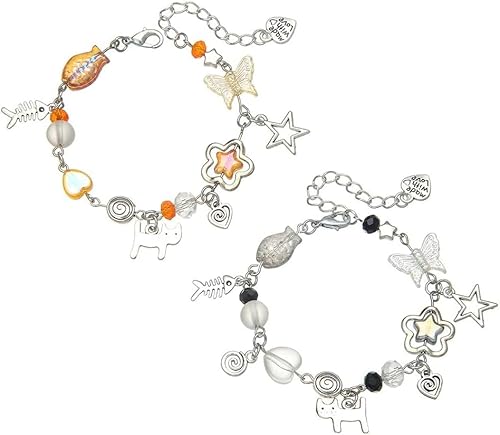 TOEECY Astronomisches Armband Set 2 Stück Mond Und Stern Design Hochwertiger Edelstahl Verstellbare Länge Perfekter Schmuck Für Damen Elegantes Und Zeitloses Accessoire von TOEECY