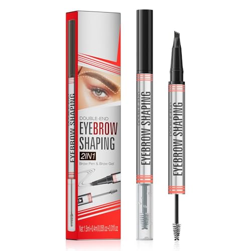 Toeecy Doppelseitiger Augenbrauenstift Augenbrauengel 2 In 1 Set Für Perfekte Augenbrauenformung Wasserfest Und Langanhaltend Präzise Und Natürliche Ergebnisse Für Jeden Tag(Black) von TOEECY