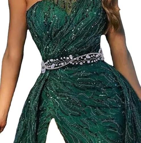 TOEECY Rhinestone Belt Blatt Motiv Kristall Stirnband Haarschmuck Braut Diadem Hochzeit Kopfschmuck Elegant Strass Haarreif Luxus Tiara von TOEECY