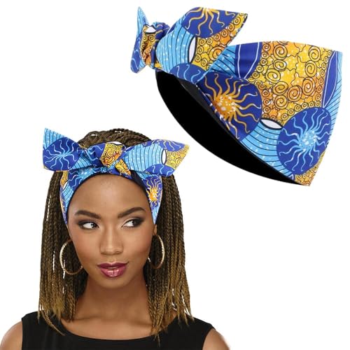 TOEECY Schleife Haarband Geometrisches Muster Kopfschmuck Stirnband Baumwolle Haarschmuck Afrikanisches Muster Haarzubehör Damen von TOEECY