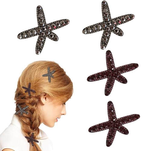 TOEECY Seestern Haarspangen Set Glitzer Strass Haarklammern Kristall Haarschmuck Damen Mädchen Haarnadeln von TOEECY