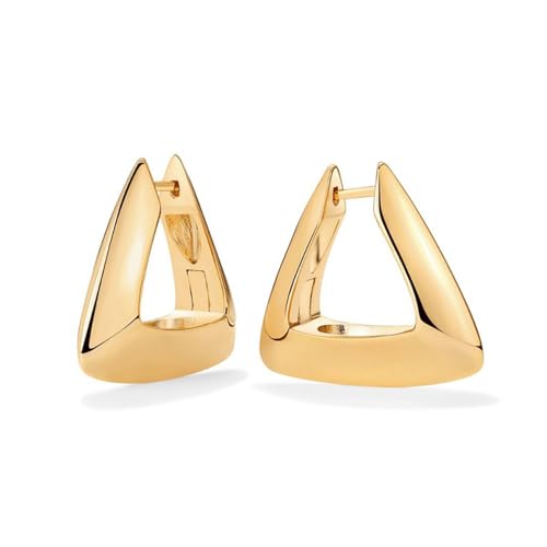 TOEECY Ohrringe Damen Creolen Gold Ohrringe 14 K Vergoldet Schmuck Ohrringe Hypoallergen Ohrringe Creolen Leicht Breit Ohrringe Modeschmuck für Frauen und Mädchen von TOEECY