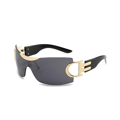 TOEECY Sonnenbrille Damen Herren Polarisiert Metall Dekoration Elegant UV400 Schutz Klassisch Vintage Trendy Retro 90's Vintage (# A) von TOEECY