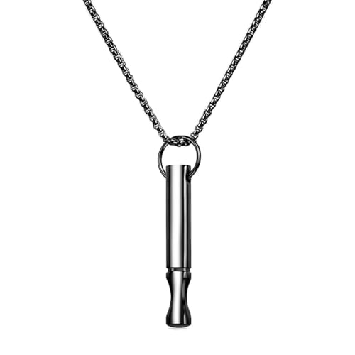 TOEECY Stressabbau Halskette mit Anhänger Meditations Atemhalskette Rauchentwöhnung Hilfsmittel für Herren Damen Meditation Stressabbau Gegen Angst Verlangsamung Atmung Übungsgerät(Schwarz) von TOEECY