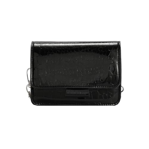 TOEECY Tasche Damen Mini Umhängetasche aus Hochwertig PU Stilvoll Kleiner Quadrat Design Trendy Accessoire für Abende Partys und Alltag Modebewusste Frauen(Schwarz) von TOEECY