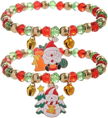 TOFBS Weihnachtliches Armband Damen Funkelnde Perlen und Charms Festival Schmuck für Weihnachten Geschenke für Frauen von TOFBS