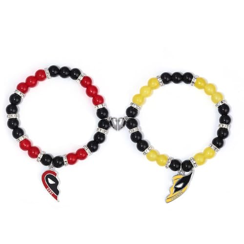 TOFBS 2 Stück Armband Superhero Serie Bester Freund Armbänder Anime Anhänger Paar Personalisiertes Armband Halbe Herz Anhänger Cartoon Muster Armreif Geschenk(SET B) von TOFBS