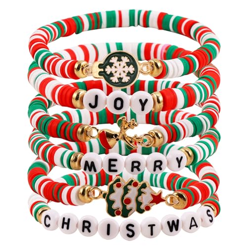 TOFBS 6 Stück Armband Damen Set Weiche Keramikperlen Weihnachtsbaum Schneeflocke Elch Element Weihnachtsarmband Hypoallergen Geeignet für Weihnachtsfeiern TOFBS 6 Stück Armband Damen Set Weiche Keramikperlen Weihnachtsbaum Schneeflocke Elch Element Weihnachtsarmband Hypoallergen Geeignet für Weihnachtsfeiern von TOFBS