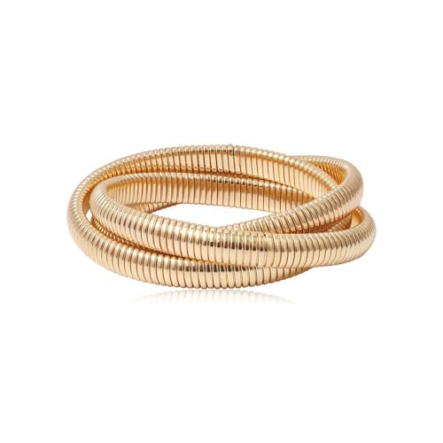 Tofbs Eleganter Damen Armreif Aus Hochwertigem Edelstahl Vergoldet Modernes Design Flexibles Armband Für Frauen Stilvolle Armspange Modisches Schmuckstück Für Jeden Anlass Langlebig Und Hautfreundlich von TOFBS