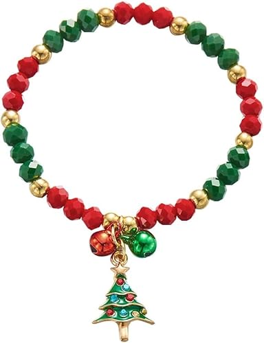 TOFBS Armband Damen Weihnachtsarmband Shining Zirkonia Kristall Perlen Armbänder Weihnachten Schmuck für Freundin Mutter Ehefrau Festliche Geschenk（#1） von TOFBS