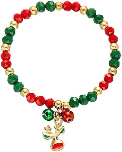 TOFBS Armband Damen Weihnachtsarmband Shining Zirkonia Kristall Perlen Armbänder Weihnachten Schmuck für Freundin Mutter Ehefrau Festliche Geschenk（#2） von TOFBS