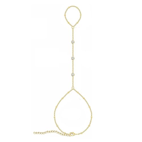 TOFBS Armband für Damen 18K Edelstahl Stilvolles Armbänder Boho Perlen Fingerring Armband Vintage Geschichtetes Fingerring Armband Schmuck Geschenk(SET B) von TOFBS