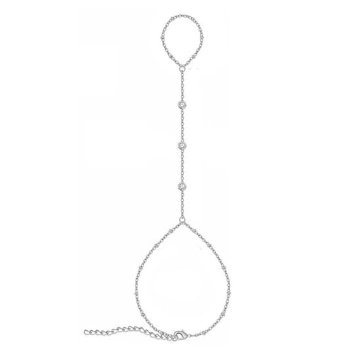 TOFBS Armband für Damen 18K Edelstahl Boho Perlen Fingerring Armband Vintage Geschichtetes Schmuck Geschenk (SET C) von TOFBS