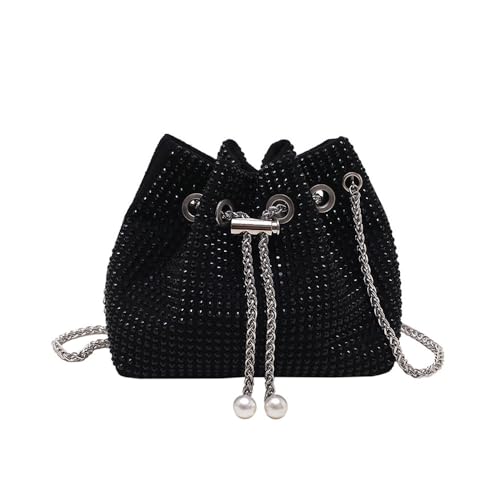 TOFBS CrossBody Bag Damen Glitzer Pailletten Strassstein Clutch Klein Handtasche Umhängetasche Tasche Abendtasche für Hochzeit Abendparty Party Feiertage Schwarz von TOFBS