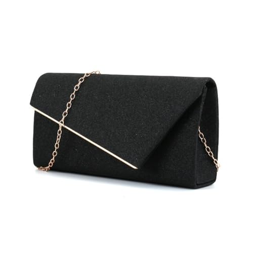 TOFBS Damen Clutch Kettentasche Elegant Umschlagtasche Tasche Abendtasche Crossbody Klein Handtasche Für Hochzeit Party Bankett Feiertage Brauttasche Schwarz von TOFBS