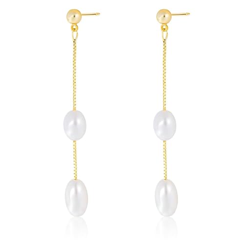 TOFBS Frauen Ohrringe 14k Echtes Gold Geometrische Doppelperlen Ohrringe Tropfen Lange Ohrringe Klein Huggie Hypoallergen Ohrringe Elegant und Großzügig TOFBS Frauen Ohrringe 14k Echtes Gold Geometrische Doppelperlen Ohrringe Tropfen Lange Ohrringe Klein Huggie Hypoallergen Ohrringe Elegant und Großzügig von TOFBS