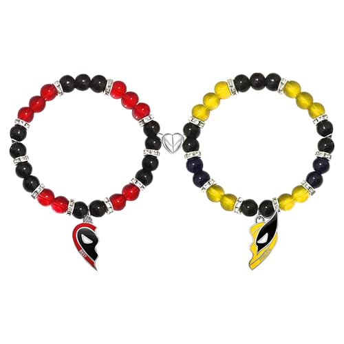 TOFBS Freundschaftsarmbänder 2 Stück Deadpool Wolverine Armbänder Set Damen Herren Matching Bettelarmband Armband Set für Senden Bester Freund Geschenke TOFBS Freundschaftsarmbänder 2 Stück Deadpool Wolverine Armbänder Set Damen Herren Matching Bettelarmband Armband Set für Senden Bester Freund Geschenke von TOFBS