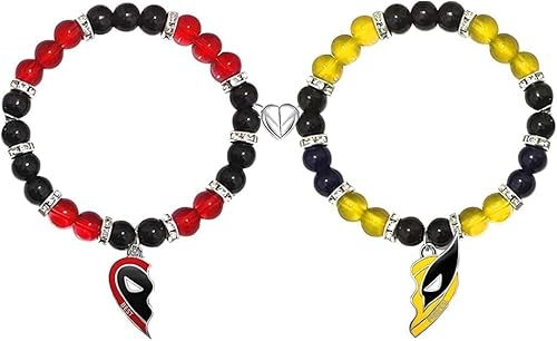 TOFBS Freundschaftsarmbänder 2 Stück Deadpool Wolverine Armbänder Set Damen Herren Matching Bettelarmband Armband Set für Senden Bester Freund Geschenke von TOFBS