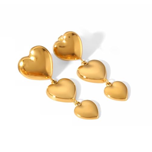 TOFBS Ohrringe für Damen Ohrstecker Silber 925 Ohrringe Gold Herzohrringe Double Circle Hoop Ohrringe Tropfen Ohrringe 18K Gold Stud Hypoallergen Ohrringe Schmuck für Hochzei von TOFBS