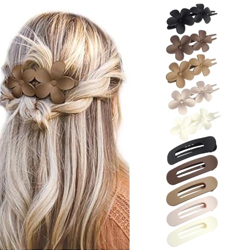 TOFBS Haarklammer Damen 10 Stück Gebogen Entenschnabel Haarspangen Elegant Haar Accessoire Alltägliches Französische Haarclips für Sport Hause Ausgehen Party（Neutrals） von TOFBS