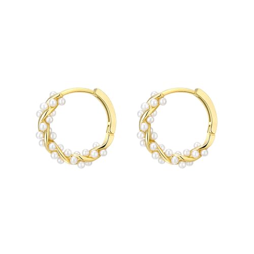 TOFBS Ohrringe Damen Kleine Perle Creolen Gold Ohrringe Leichte Offene Kreis Runde Kunstperlen Perlenohrringe 925 Silber Ohrringe Schmuck Geschenke Gold TOFBS Ohrringe Damen Kleine Perle Creolen Gold Ohrringe Leichte Offene Kreis Runde Kunstperlen Perlenohrringe 925 Silber Ohrringe Schmuck Geschenke Gold von TOFBS