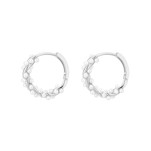TOFBS Ohrringe Damen Kleine Perle Creolen Gold Ohrringe Leichte Offene Kreis Runde Kunstperlen Perlenohrringe 925 Silber Ohrringe Schmuck Geschenke Silber TOFBS Ohrringe Damen Kleine Perle Creolen Gold Ohrringe Leichte Offene Kreis Runde Kunstperlen Perlenohrringe 925 Silber Ohrringe Schmuck Geschenke Silber von TOFBS