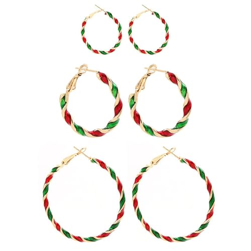 TOFBS Ohrringe für Damen Weihnachten Trend Elegante 3 Paar Legierung Bunte Spiralförmige Geometrische Creolen für Mädchen Festliche Perfekt Geschenk TOFBS Ohrringe für Damen Weihnachten Trend Elegante 3 Paar Legierung Bunte Spiralförmige Geometrische Creolen für Mädchen Festliche Perfekt Geschenk von TOFBS