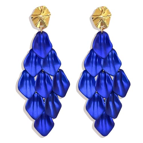 TOFBS 925 Silber Blatt Ohrringe Mehrschichtige Kaskade Tropfen Ohrhänger Elegant Schmuck Damen Accessoires von TOFBS