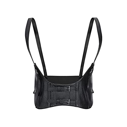 TOFBS Punk Leder Korsett Gürtel Harness Gürtel Unterbrustkorsett Taillengürtel Verstellbare Gothic Weste Gürtel für Frauen und Mädchen Cosplay Party Rave Halloween Kostüm (Schwarz) von TOFBS