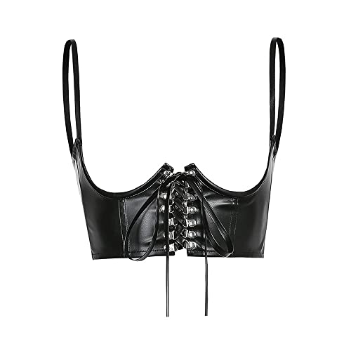TOFBS Punk Leder Korsett Gürtel Harness Gürtel Unterbrustkorsett Taillengürtel Verstellbare Gothic Weste Gürtel für Frauen und Mädchen Cosplay Party Rave Halloween Kostüm (Schwarz5 von TOFBS