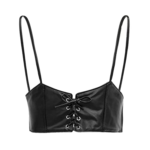 TOFBS Punk Leder Korsett Harness Unterbrustkorsett Taillengürtel Verstellbare Gothic Weste für Frauen und Mädchen Cosplay Party Rave Halloween Kostüm (Schwarz3) von TOFBS