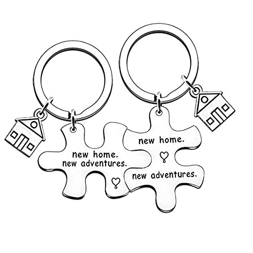 TOFBS Puzzle Partner Schlüsselanhänger Anhänger Edelstahl Legierung Schlüsselbund mit Gravur Paar Schlüsselring Keychain Liebe Freundschaft Geschenke Silber (2 Stück Set#4) von TOFBS