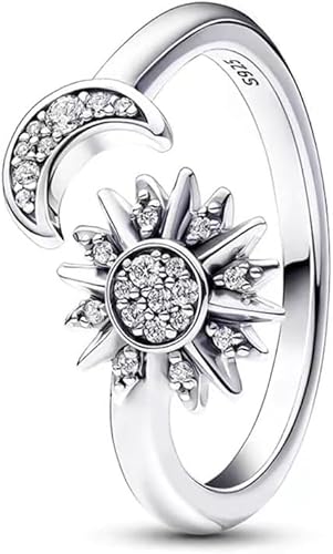 TOFBS Sonnenblume Ring Damen 925 Sterling Silber Zirkonia Verlobungsring Ehering Schmuck Für Frauen Hochzeit Jahrestag von TOFBS
