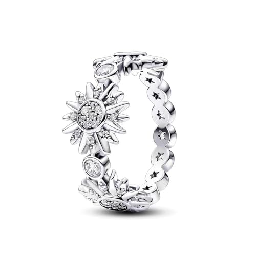 TOFBS Sonne Und Mond Ringe Set 925 Silber Stapelbare Himmelsringe Himmlische Sonne Ring und Mond Cubic Zirkonia Promise Ring Statement Ringe für Frauen Sonne 54 von TOFBS