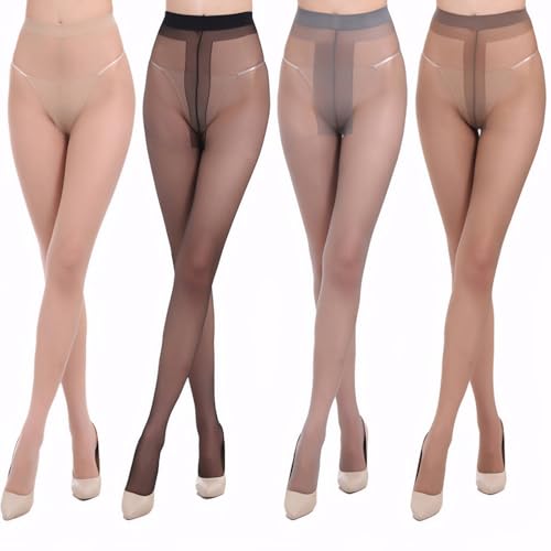 TOFBS Strumpfhosen Damen Transparent Feinstrumpfhose Strapsstrümpfe Overknee Strümpfe Hautfreundlich Nylonstrümpfe Elastisch Thigh Highs Halterlose Kniestrümpfe Rutschfest Komfort von TOFBS