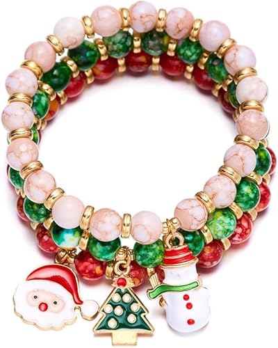 TOFBS Weihnachten Perlen Armbänder Set 3 Stück Weihnachten Schmuck Set Weihnachten Geschenk Mädchen Anhänger Perlen Armbänder #3 TOFBS Weihnachten Perlen Armbänder Set 3 Stück Weihnachten Schmuck Set Weihnachten Geschenk Mädchen Anhänger Perlen Armbänder #3 von TOFBS