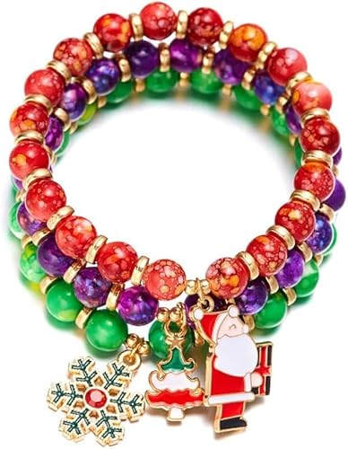 TOFBS Weihnachten Perlen Armbänder Set 3 Stück Weihnachten Schmuck Set Weihnachten Geschenk Mädchen Anhänger Perlen Armbänder #4 TOFBS Weihnachten Perlen Armbänder Set 3 Stück Weihnachten Schmuck Set Weihnachten Geschenk Mädchen Anhänger Perlen Armbänder #4 von TOFBS