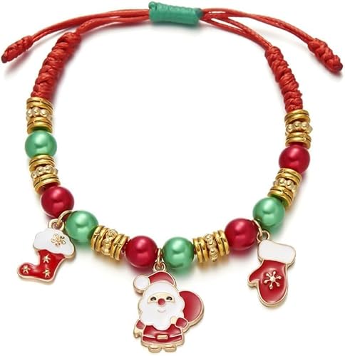 TOFBS Weihnachten Perlen Armbänder für Damen Handgefertigte Geflochtene Armbänder Verstellbar Armbänder Weihnachten Nikolaus Weihnachten Schmuck #2 TOFBS Weihnachten Perlen Armbänder für Damen Handgefertigte Geflochtene Armbänder Verstellbar Armbänder Weihnachten Nikolaus Weihnachten Schmuck #2 von TOFBS