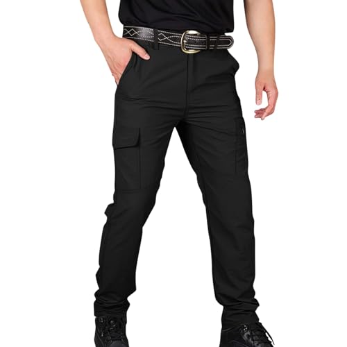 Cargo Arbeitshose Herren Tarnhose Chinohose Gym Kniebundhose Kampfhose Jogginghosen Arbeit Hosen Jogging Safari Seitentaschen Fitnesshose Jogginganzug Herren Black XXL von TOFOTL