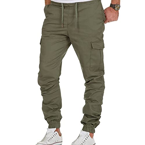 TOFOTL Jeans Herren Fit Atmungsaktiv Casual Sporthose Stretch Sommer Jogger Armee Kleidung Herren Regular Winter Halloween Motorrad Hose Männer Joginghossemänner Grün 5XL von TOFOTL