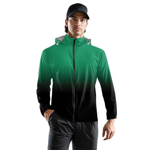 TOFOTL Regenmantel Herren Transparent Military Wander Innenjacke Segeljacke Trainings Militär Ultraleichte Regenjacke Fahrradjacke Outdoorjacke Übergangsjacke Herren Wasserdicht Schwarz XXL von TOFOTL